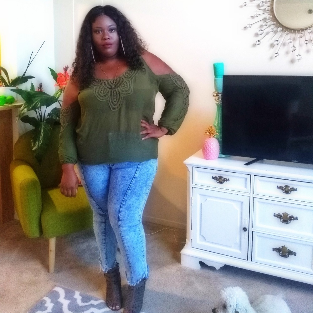 Charlotte Russe Cold-Shoulder Top